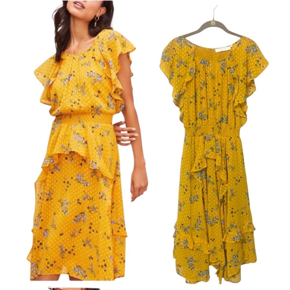 ASTR The Lable Revolve Bette‎ Marigold Floral Flirty Dress sz S
